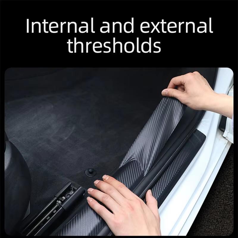 1Pc 3Meters Carbon Fiber Pattern Tape Car Door Bumper Edge Guards Protection Single-Sided Kitchen Strip Self-Adhesive 35710Cm