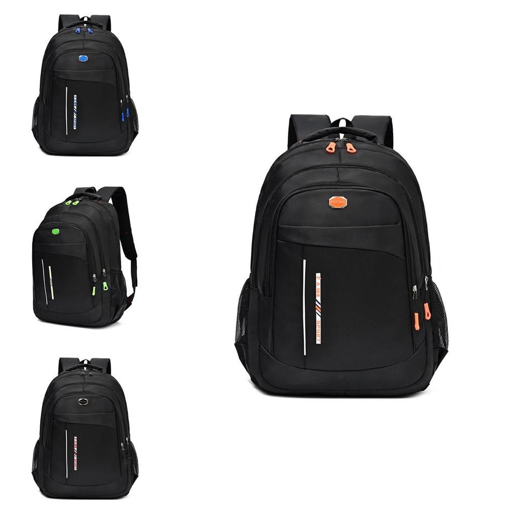 Oxford Cloth Unisex Travel Backpack With Letter Stripe Pattern For Commuting And School Use