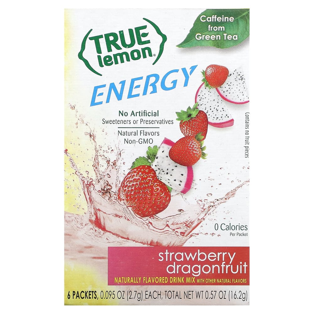 iHerb True Citrus True Lemon Energy Strawberry Dragonfruit, 6-Pack, 2.7g (0.095oz) Each