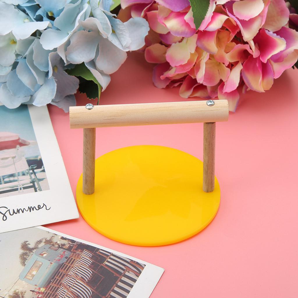 Bird Wooden Perch Standing Frame Stand Pole Plastic Base Parrot Chewing Biting Toy Cage Accessories