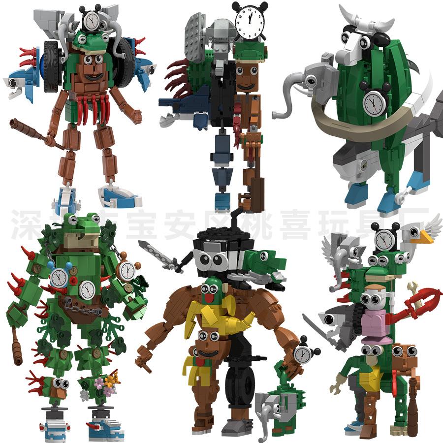 New Brainrots Cultured Fusion Monster Shanhaijini Tung Tung Sahur Figures Building Blocks Ideas Toys for Boys Birthday GiftsFans