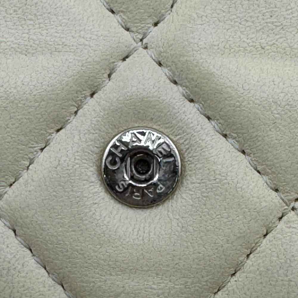 Chanel Compact Wallet Card with Chain Matrasse Lambskin Coin Case Yellow Lambskin Women Used