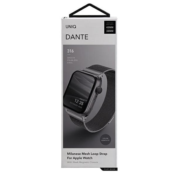 Uniq Dante Band Apple Watch Series1/2/3/4/5/6/7/8/9/Se/Se2 38/40/41Mm Stainless Steel Graphite