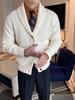 2023 Men's British Retro Slim Fit Lapel Cardigan – Light Mature Business Knitwear Sweater Jacket