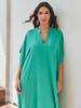 Women's Plus Size Solid Color Rayon Resort Dress & Beach Cover-Up