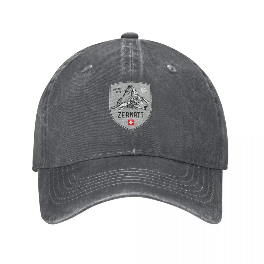 Zermatt Mountain Switzerland EmblemSticker Baseball Cap Kids Hat hiking hat Vintage Caps Women Unisexs