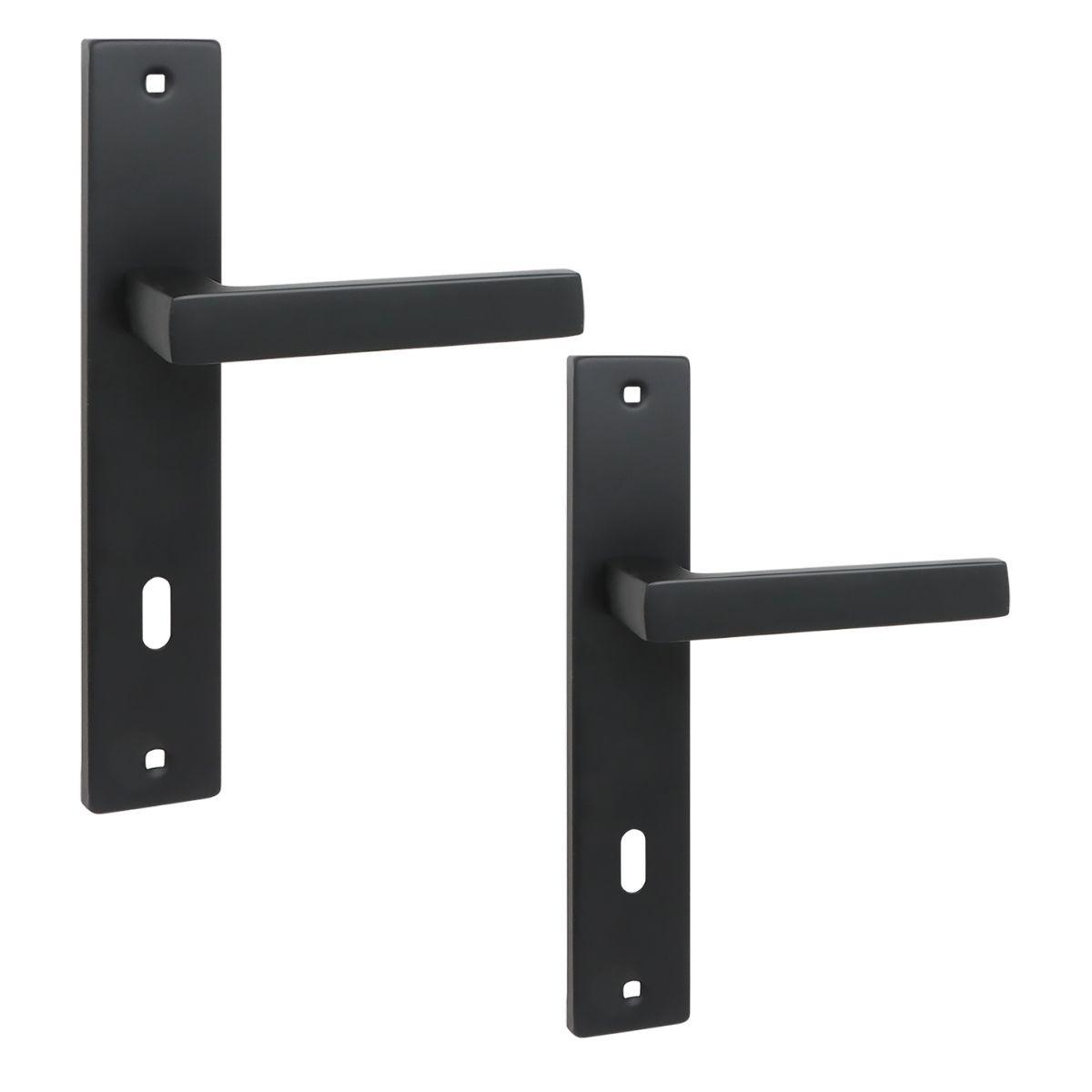 Super Merchant Binnenklink Op Lang Schild 90Mm Op Sleutel Rando Zwart Kuchinox Kra_916A