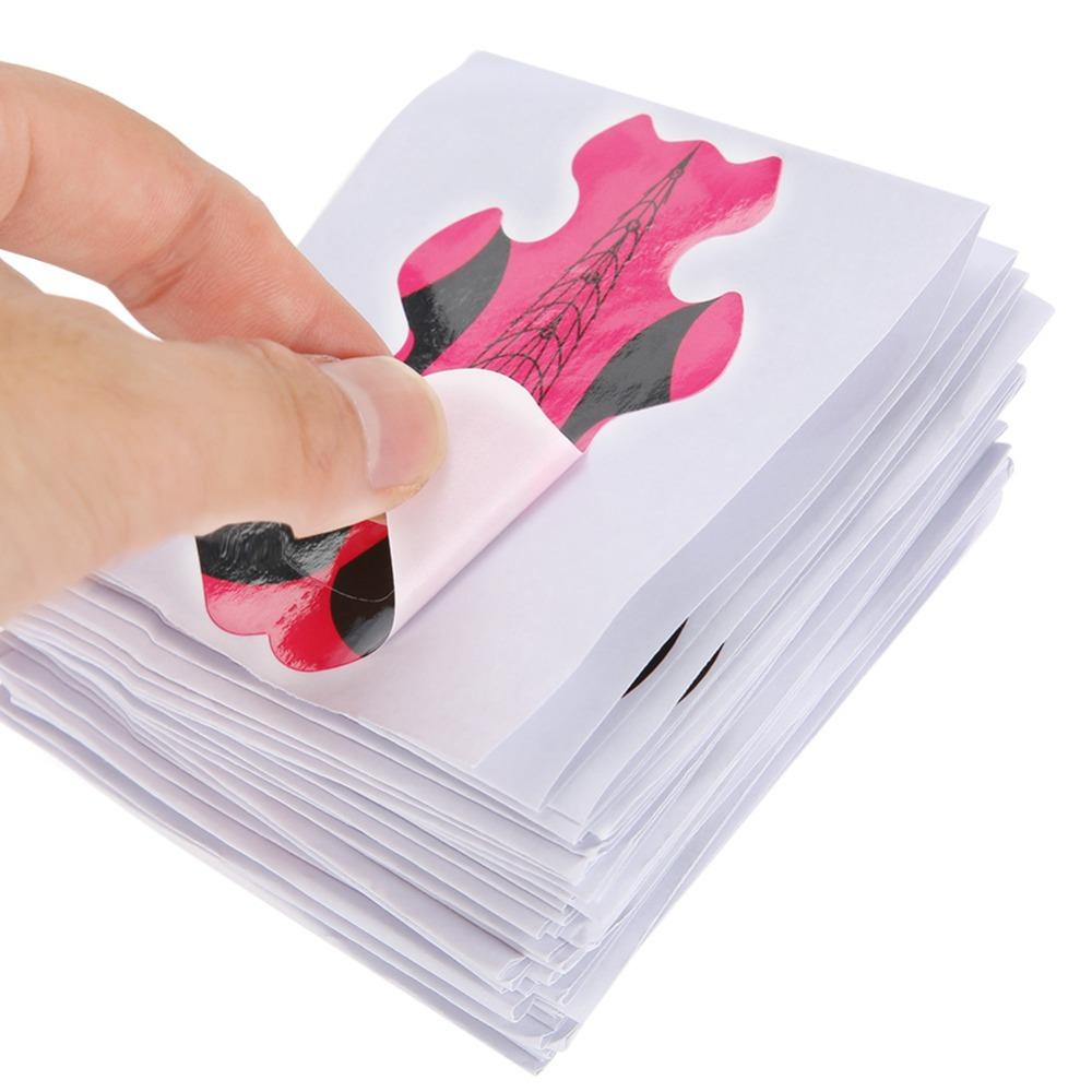 100pcs Special Fish Pattern Shape Self-Adhesive Nail Sculpting Trays