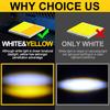 1 Stück/2 Stück Zweifarbiger LED-Scheinwerfer Zusatzmotorradscheinwerfer Nebelscheinwerfer 6000K 3500K Weiß+Gelb Offroad-Fahrlicht Arbeitsscheinwerfer für LKW Auto