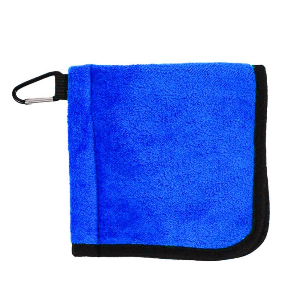 Microfiber Golf Ball Cleaning Towel Double-Layer Square Golf Club Cleaner with Carabiner Hook Water Absorption Golf Wipe Cloth