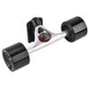 2pcs   Truck with Skate Wheel Riser Pad Bring Accessory(black shaft black wheel)
