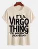 2026 New Pure Cotton Tshirt Virgo Constellation Print Tshirt Casual Crew Neck Short Sleeve Top