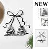 JYL-BK030 Print Halter Bikini Top, Tie Back Sexy Swim Top For Beach And Spa Wear