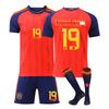 Teens Kids Adults Football Kits Sport Training Jersey Set with Socks 2026 FIFA World Cup Spain Home #19 Lamine Yamal