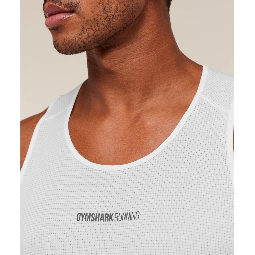 Gymshark Running Tank White A3c1r Wb57