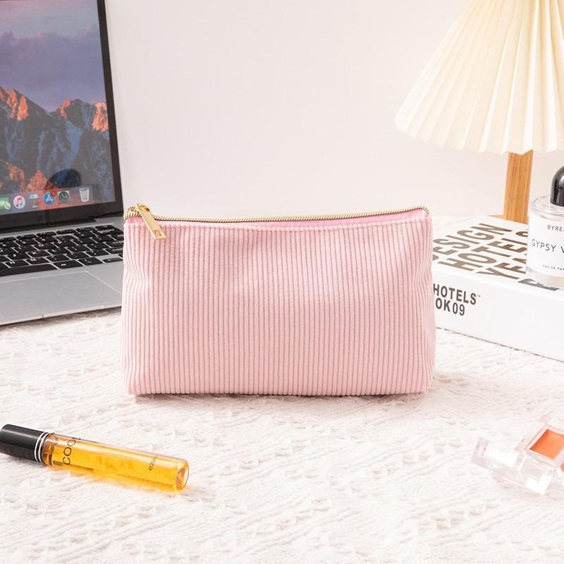 New Corduroy Cosmetic Bag Women Large Capacity Makeup Bag Makeup Brush Case Travel Organizer Toiletry Bag Student Pencil Case