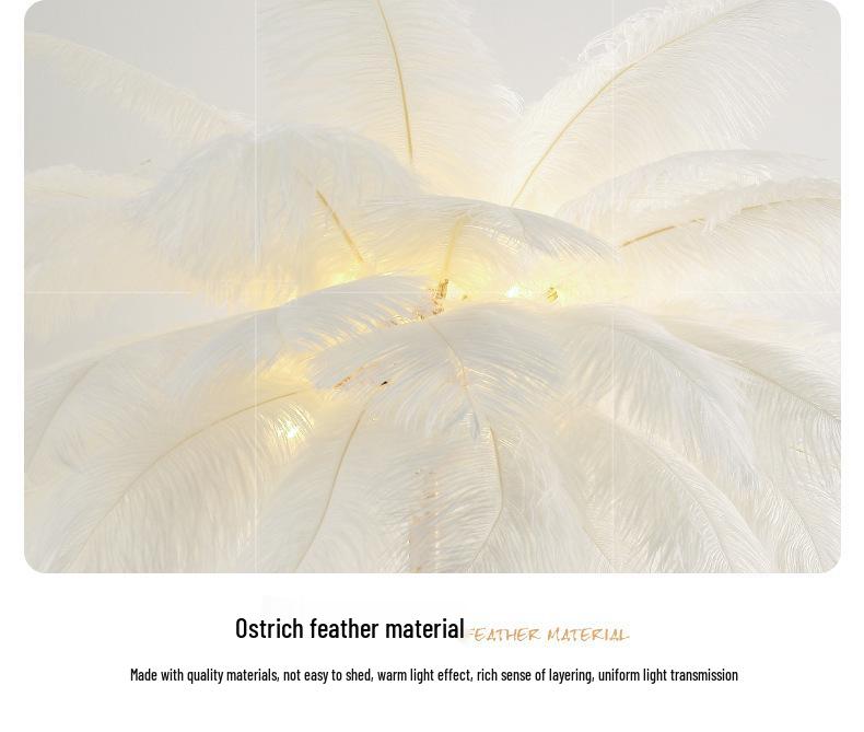 Nordic Ostrich Feather Floor Lamp - Bedroom & Living Room Decorative Light