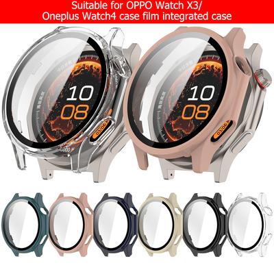 Tempered Glass+Case For OPPO Watch X3/Oneplus Watch4 Anti-scratch Screen Protector PC Protective Bumper For Oneplus Watch 4/OPPO X3 Accessories