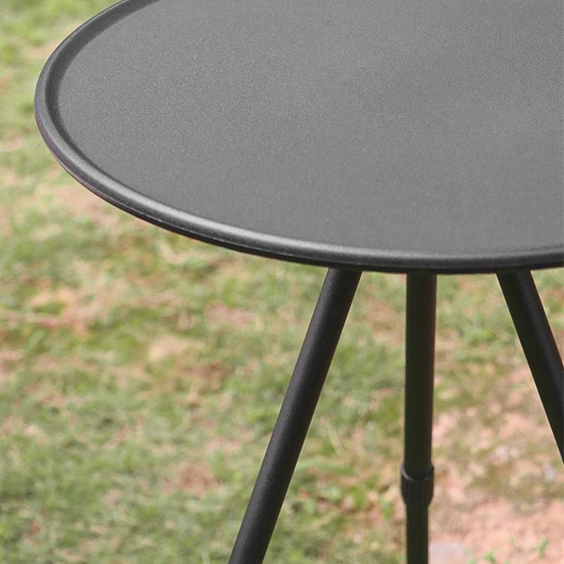Mini Liftable Folding Camping Table Outdoor Tourist Portable Round Table Three-legged Dining Aluminum Alloy Camping Supplies