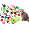 Ultimate Cat Play Set Sisal Ball Cat Wand Cat Tunnel 21 Piece Kit For Curious Cats