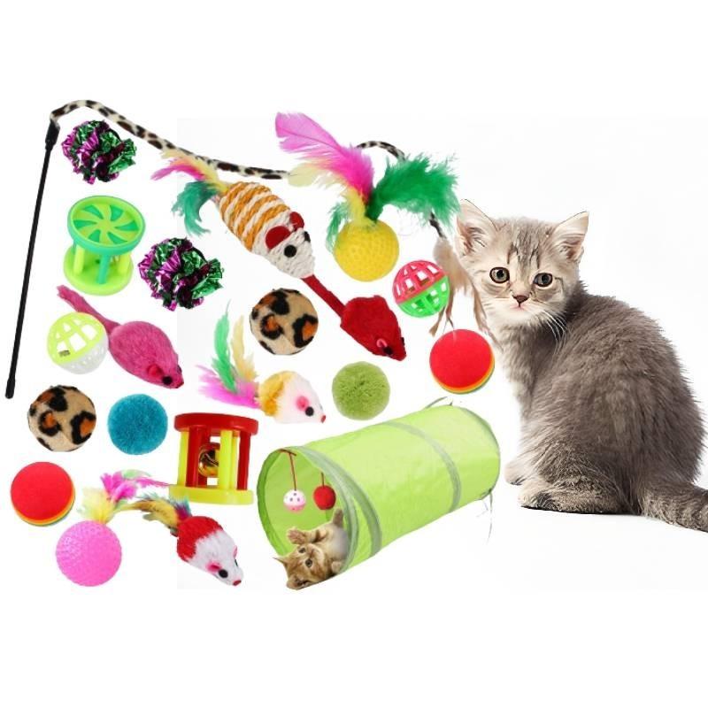 Ultimate Cat Play Set Sisal Ball Cat Wand Cat Tunnel 21 Piece Kit For Curious Cats