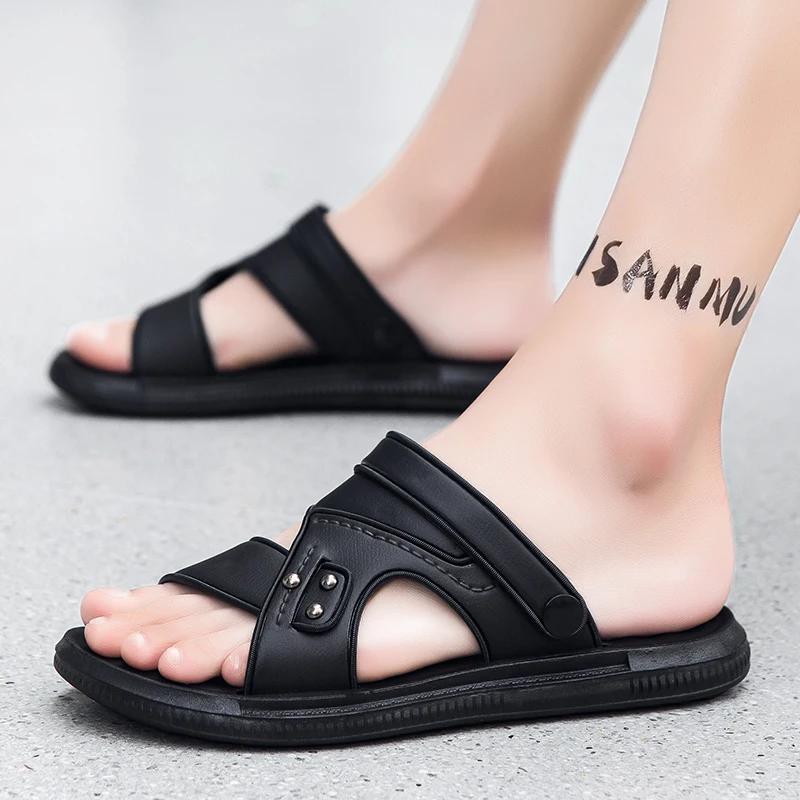 Summer Men Sandals Open Toe Flat Mens Casual Shoes Outdoor Walking Sandals for Men Beach Shoes Men Slippers