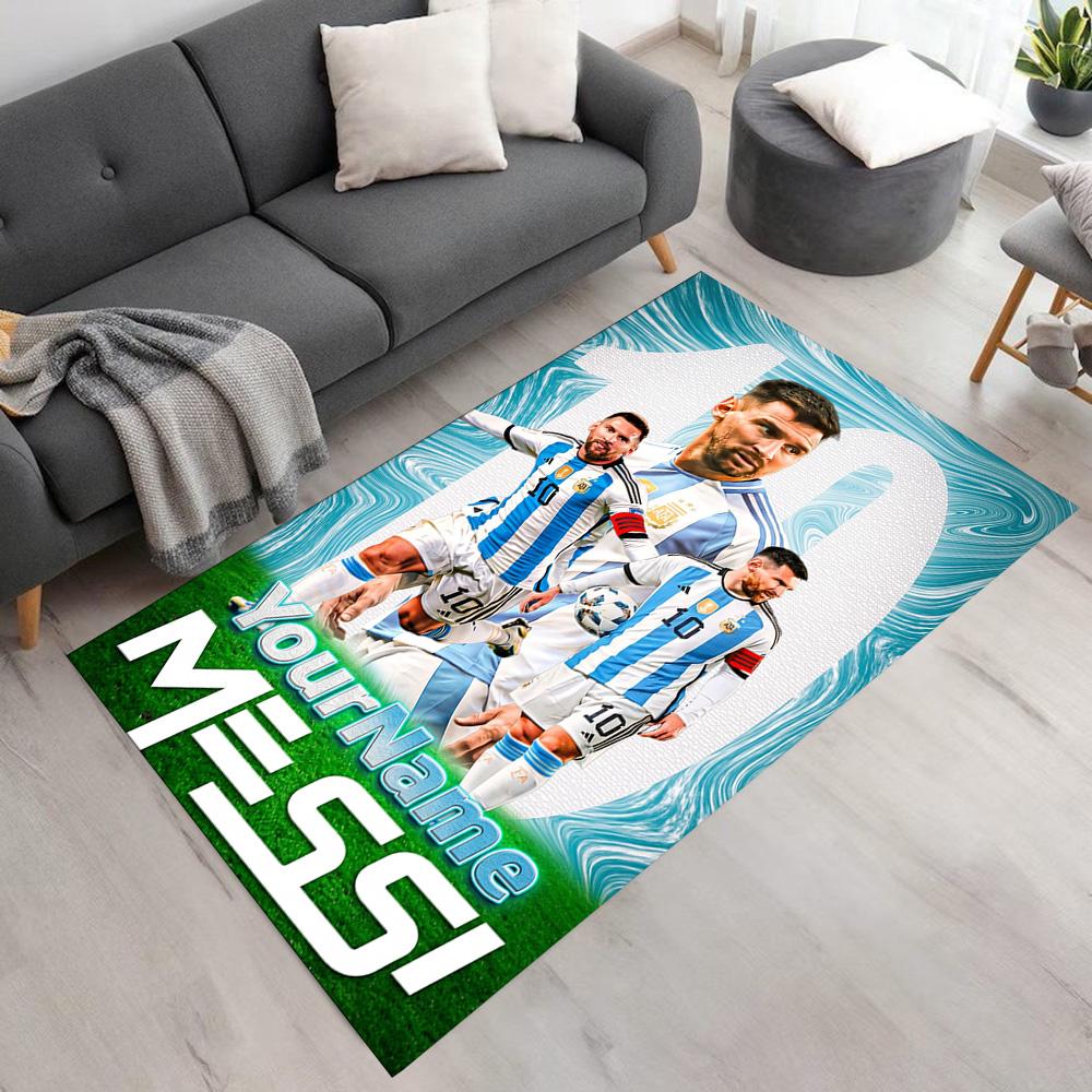 Messi Customize Your Name Carpet Perfect for Hallway Study room Entryway Bedrooms Anti-slip Rug Anime Office Decor