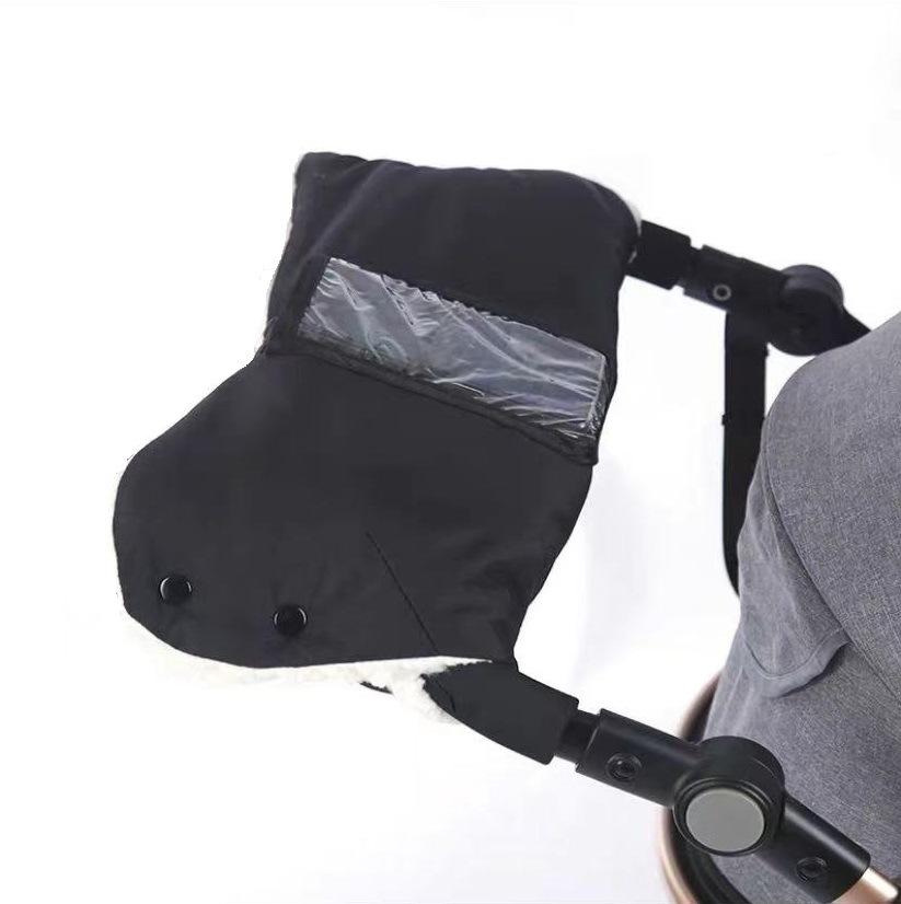 

Зимние перчатки для беременных, перчатки для коляски Mommy Baby с карманом для телефона и сумкой для салфеток, ветрозащитные, для защиты рук, теплые варежки с антифризом чёрный