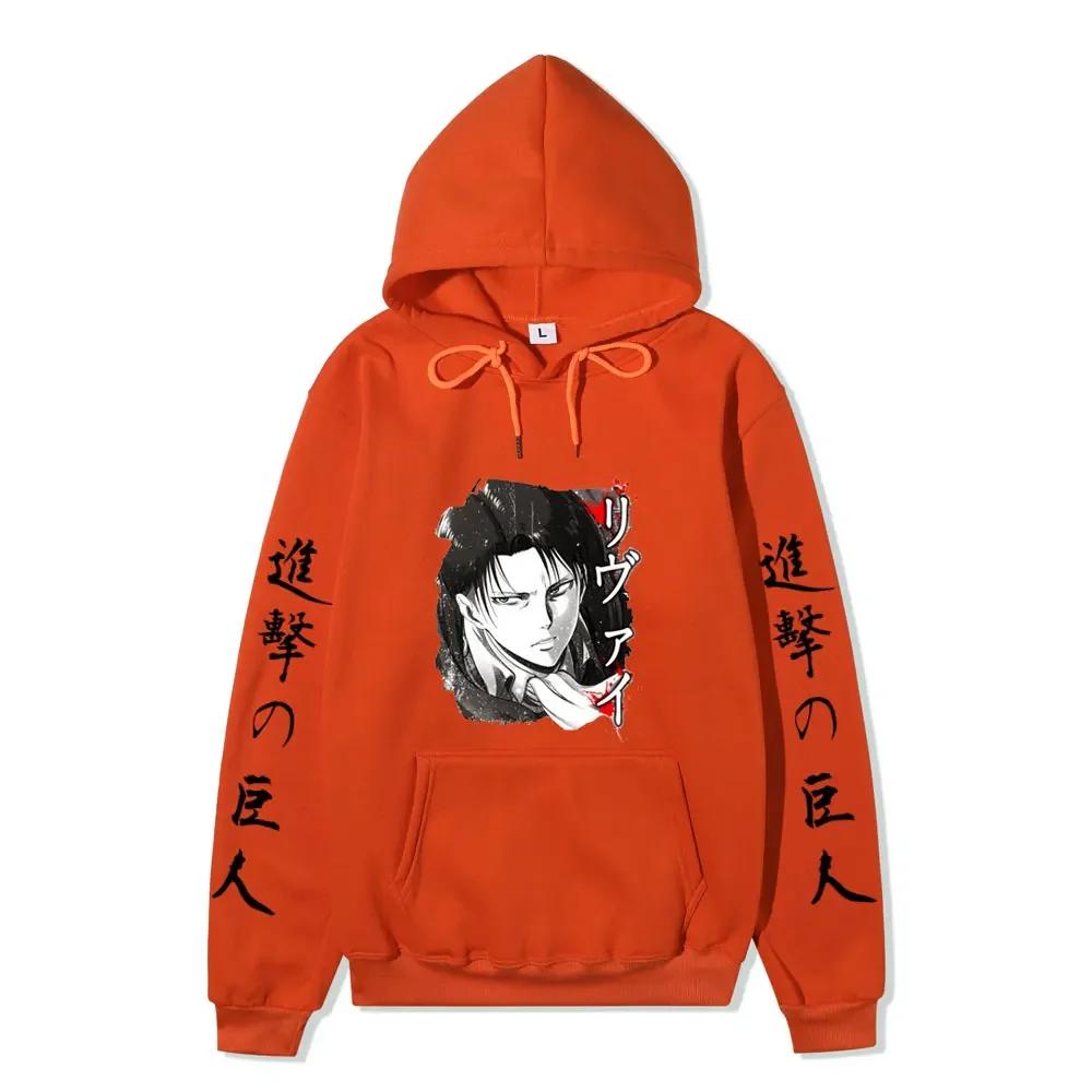 Anime Attack on Titan AOT Merch Ackerman Levi Scout Regiment Printed Hoodies Autumn Winter Sweatshirts Pullovers