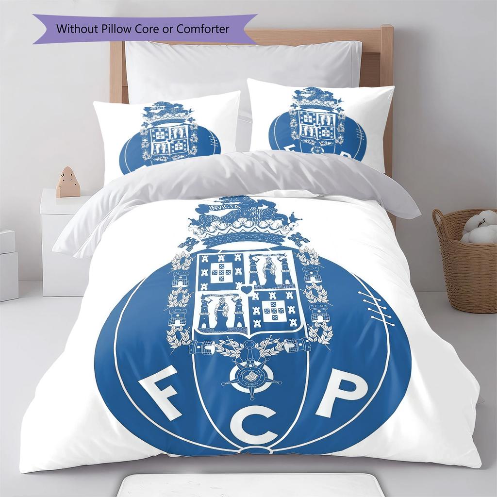 Juego de edredón y fundas de almohada del club de Oporto Decoración del hogar Regalo de cumpleaños (1 * funda nórdica + 2 * fundas de almohada, sin núcleo)