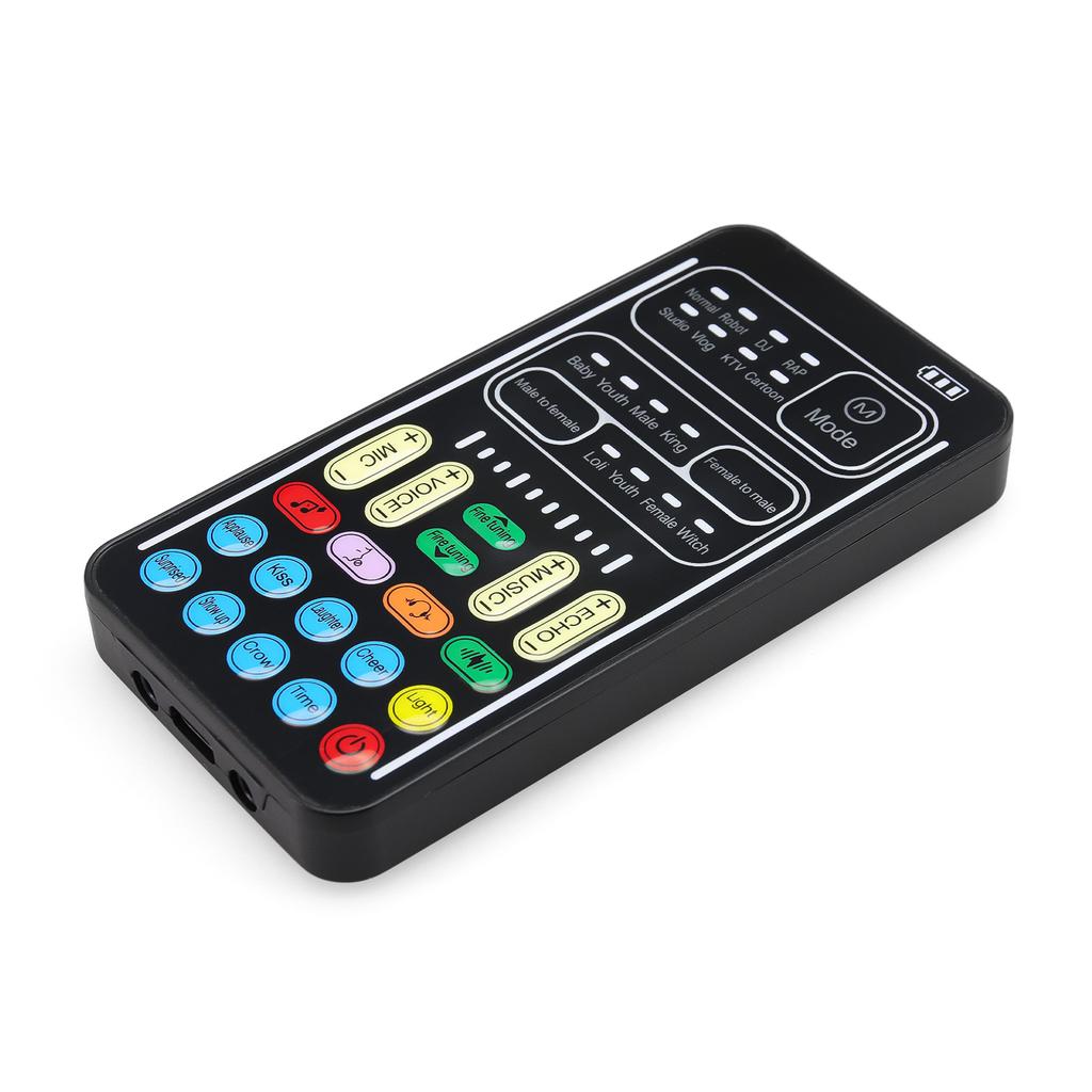 i9 Voice Changer With Earphone With Microphone Mini Sound Card Audio Effect Bluetooth-Compatible Live Sound Cards Voice Tool