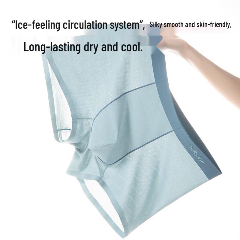 MiiOW Men's 2026 Breathable Ice Silk Boxer Briefs 3-Pack