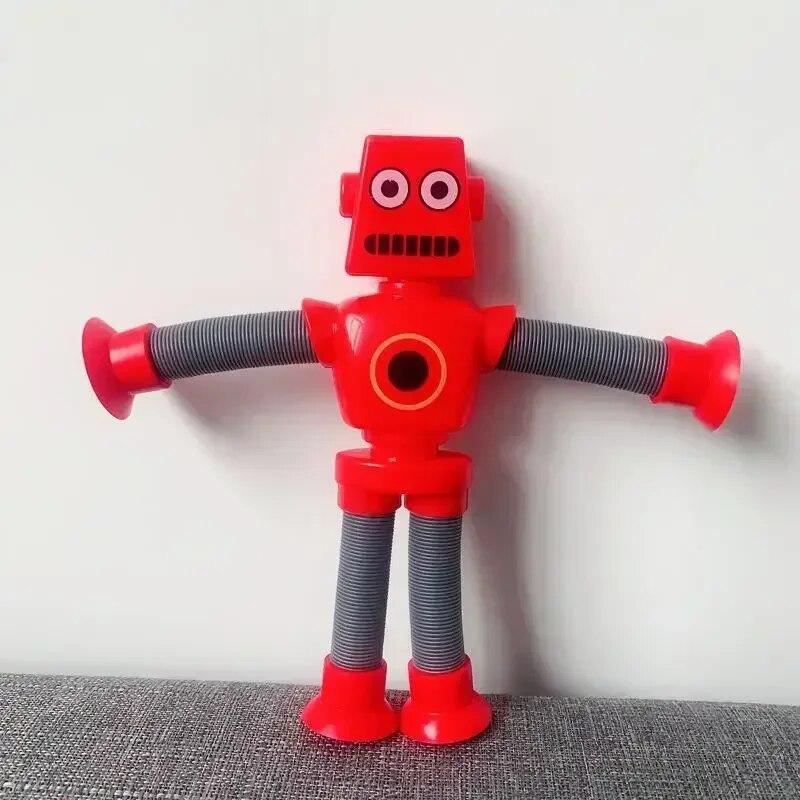 Robotická logická hračka s natahovací trubicí Novinka Dekompresní Kreativní kreslená přísavka Pružiny Teleskopické hračky ve tvaru robota Dětské dárky