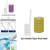 Disposable Toilet Brush Wands With Replaceable Heads Easy To Clean Toilet Bowl Lid And Corner Dirt Plastic Material Blue Yellow Purple