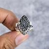 Vintage Look Gemstone Handmade 925 Sterling Silver Jewelry Ring Size 8.5 M-2665