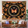 1pc Butterfly Tapestry Vintage Tapestry, Bohemian Floral Tapestry, Moon Phase Sun Fantasy Sunflower Butterfly Moth Tapestry