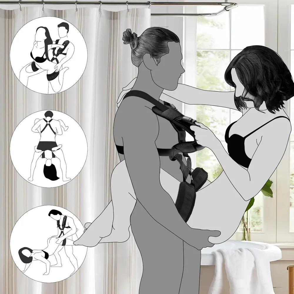 BDSM Sex houpačka pro páry Sada omezovačů vazby s nastavitelným popruhem Sexuální hračky pro dospělé Bondage Kit Houpačka z měkkého nylonu Hry pro dospělé