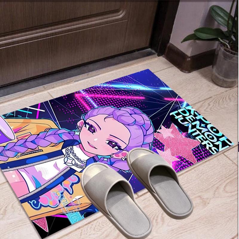 KPop Demon Hunters Pattern Rug, Indoor/Outdoor Mat, for Picnic, Gameroom, Bedroom, Office, Living Room, Home Decor Carpet, Birthday Gift