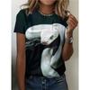 Creative 3D Printed Short Sleeved T-shirt Fashionable Comfortable Soft Breathable Large Loose Womens T-shirt