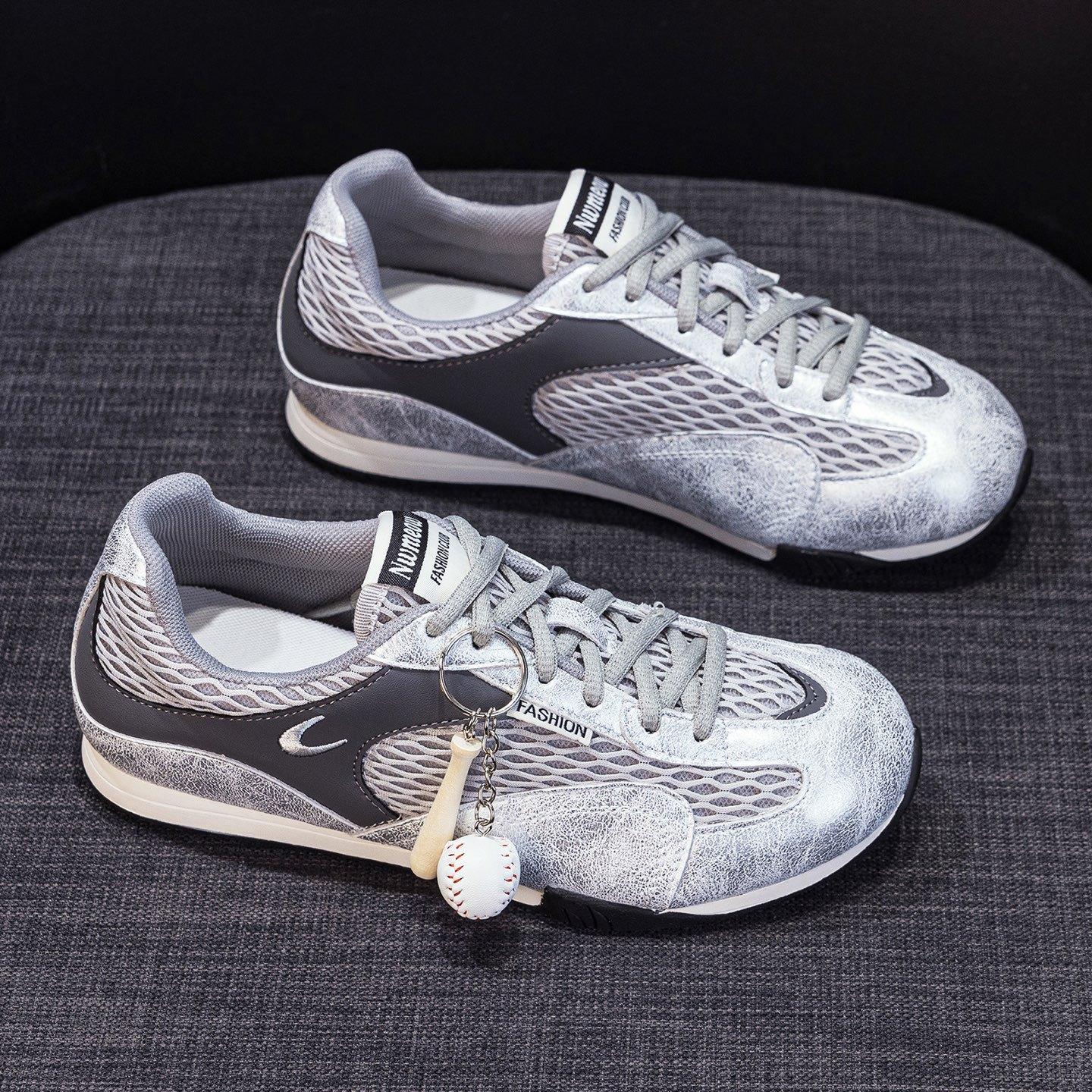 

Leather retro German training shoes women s 2025 autumn new fashion breathable mesh sports casual shoes soft-soled Forrest Gump shoes 35