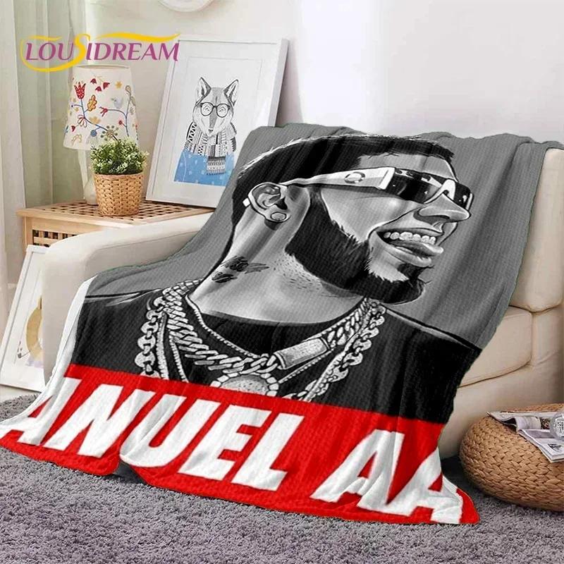 Anuel AA Inspired Hip Hop Throw Blanket Soft Flannel for Bed Sofa Outdoor Leisure Nap Gift