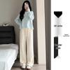 Gray Banana Women's Slimming Straight-Leg Track Pants - Petite 2025 Collection, Narrow Flare, Versatile Casual Wear for Spring and Autumn.
