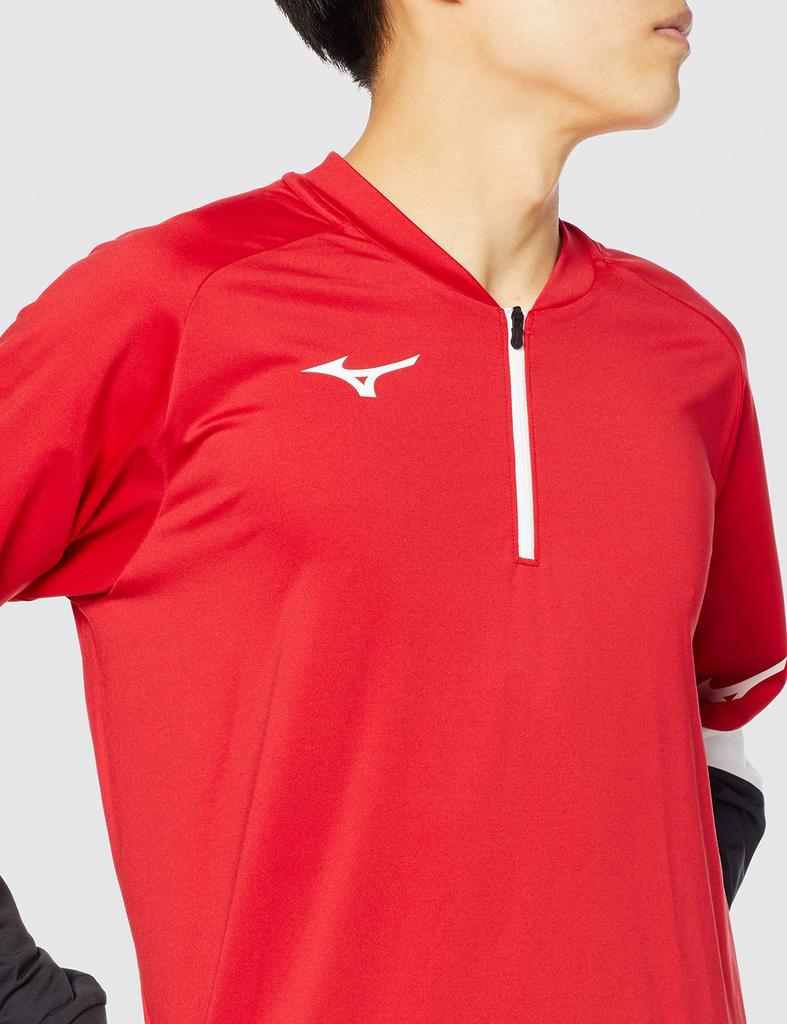 Mizuno Light Tennis Size S Sweatshirt, Half-Zip, 62JC0510, Red, (Japan Size)