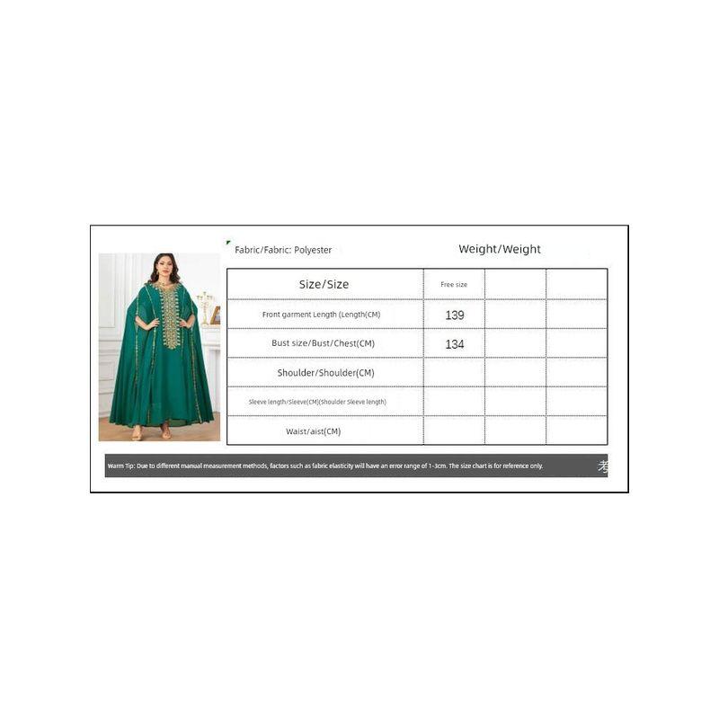 2025 Middle East Cross-Border Dubai Robe European and American Batwing Sleeve Plus size Heavy Industry Embroidery Fashion Dress Dress