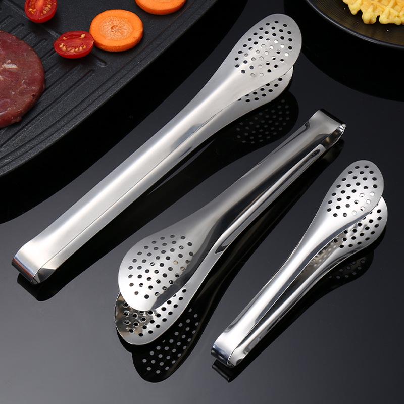 Heavy-Duty 304 Stainless Steel BBQ, Bread & Cake Tongs