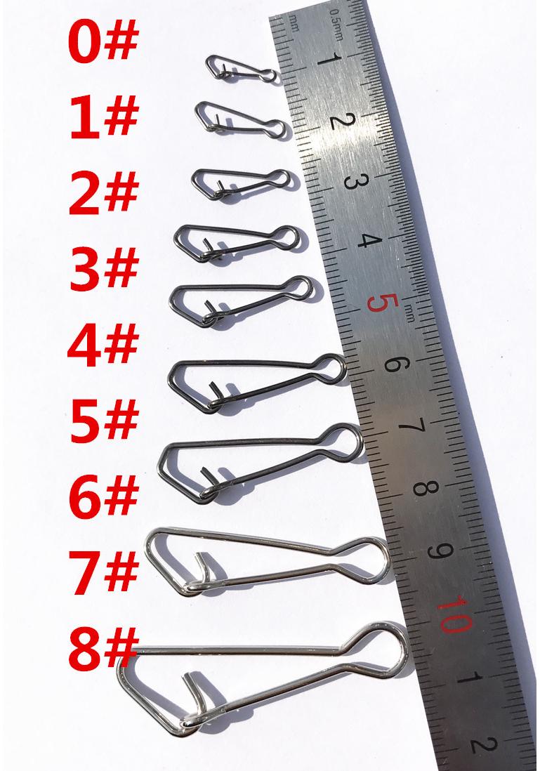 50pcs Stainless Steel Snap Swivels Fishing Lure Connectors 0#-8# Model 2# (50pcs)