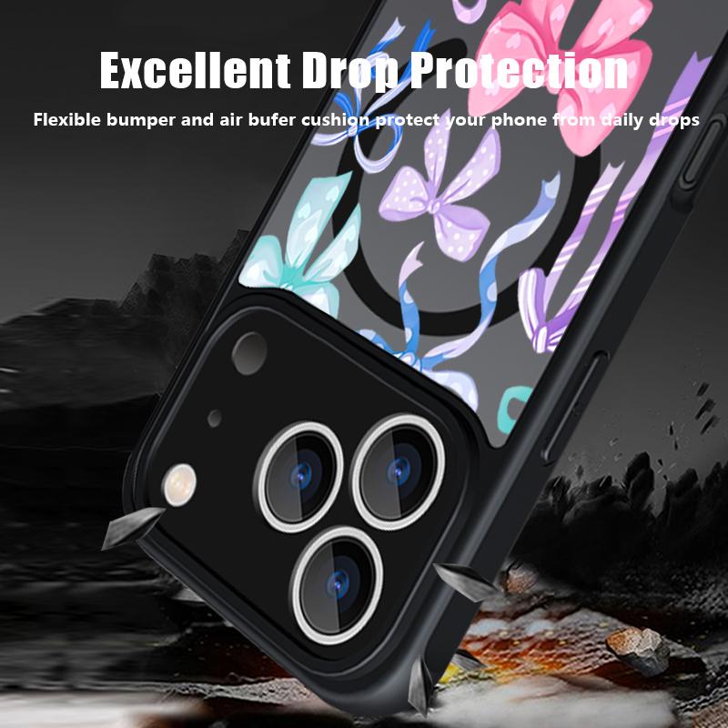 Colorful Bowknots Pattern Case For iPhone 17 Pro Max Funda iPhone 16 15 14 13 Pro Max Rugged Bumper Magnetic For Magsafe Shockproof Cover