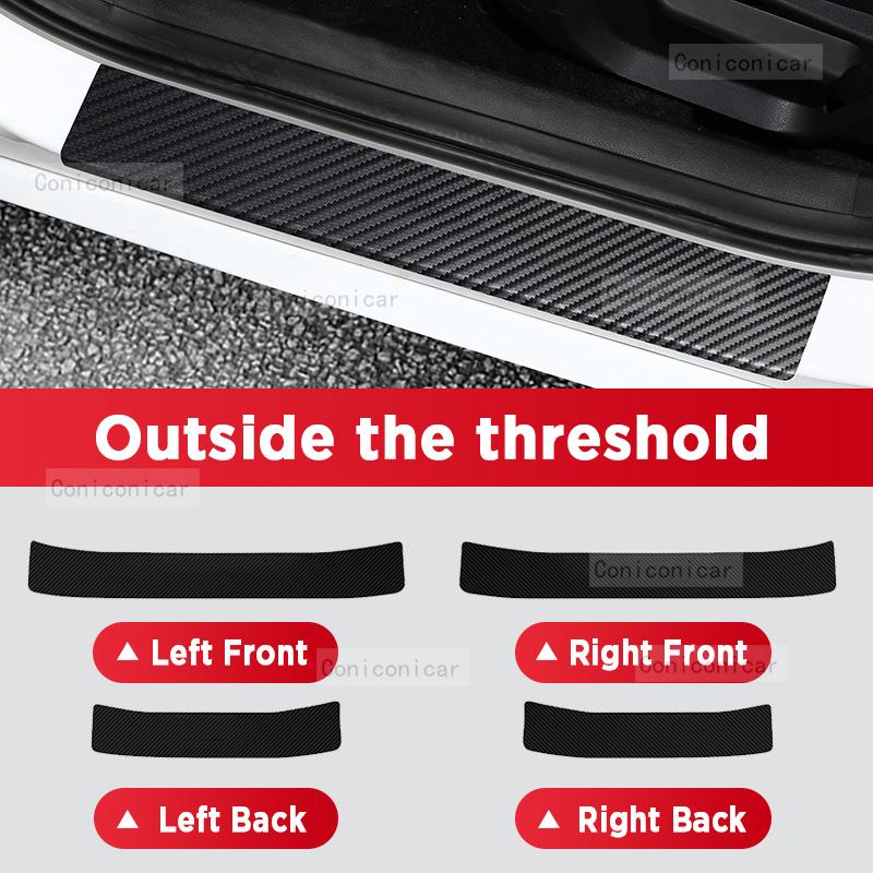 Naklejka na próg drzwi z włókna węglowego do samochodu dla GEELY TUGELLA 2025 Pedał progowy Chroniący przed zarysowaniami Akcesoria do dekoracji wnętrza