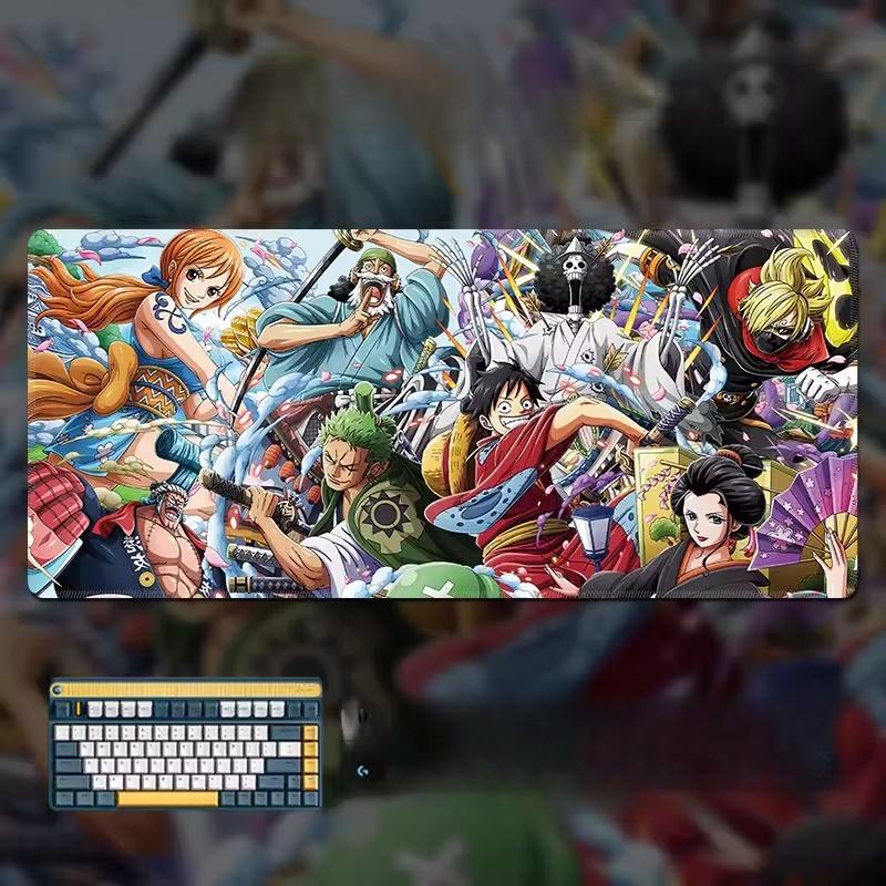 Tapis de Souris Haute Définition ONE PIECE Surdimensionné Animation Luffy Garçons Tapis de Table Gaming Pad Ordinateur Bureau Imperméable Antidérapant Cuir Tapis de Souris