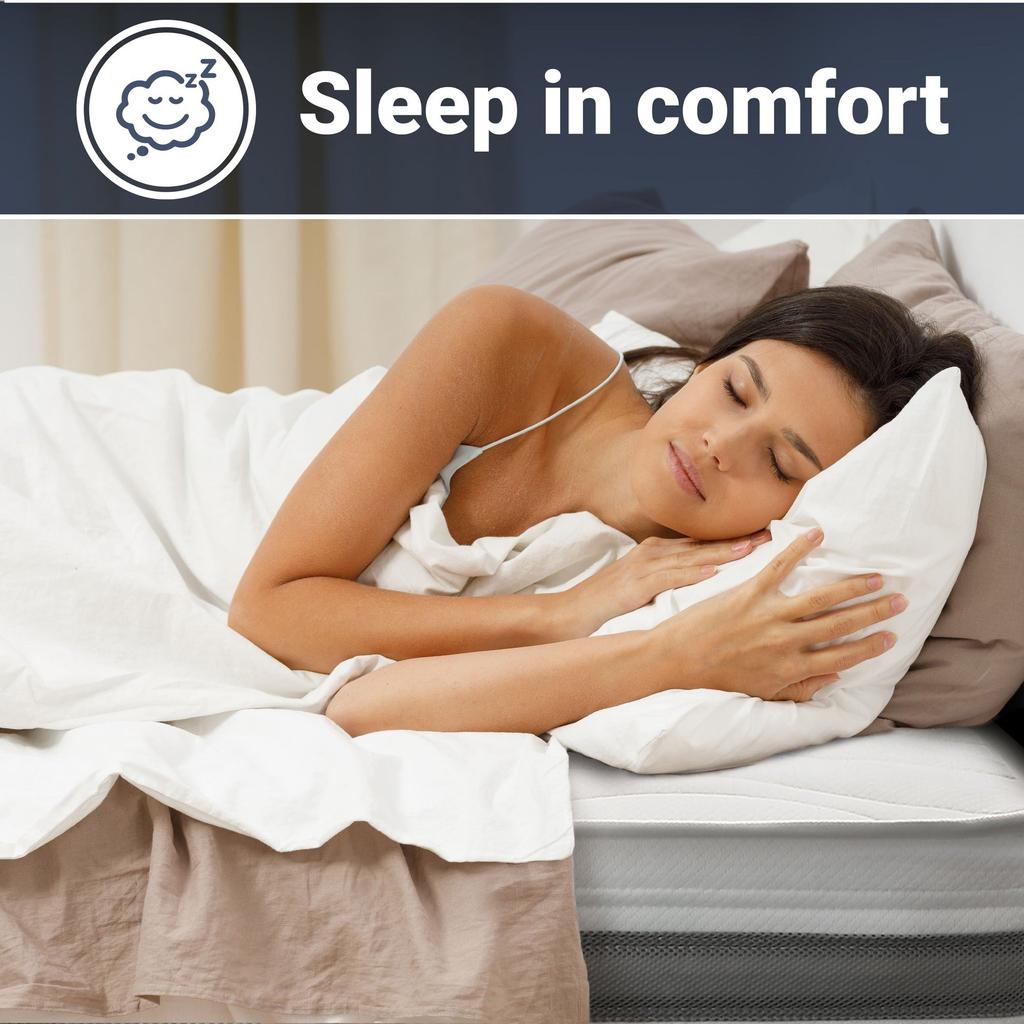 The White Stone Antibacterial Foam Mattress | Height 20 Cm | Hypoallergenic 3D Air Cover